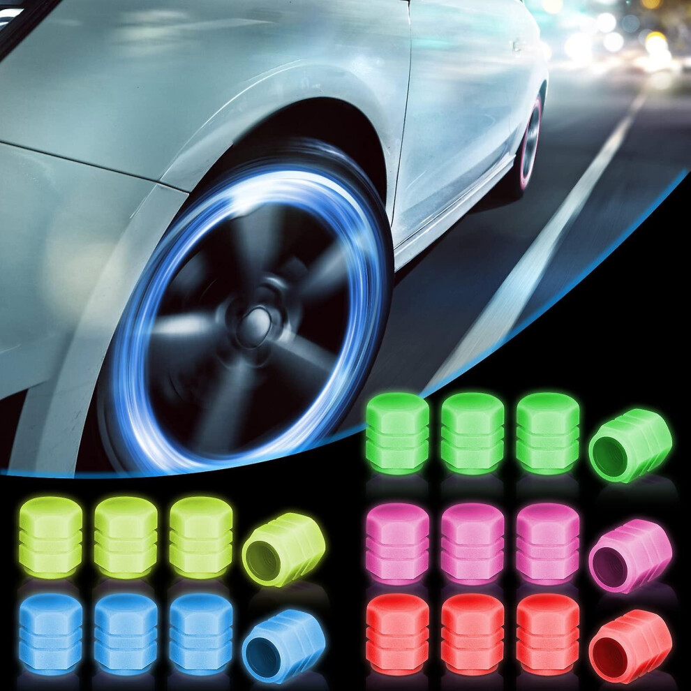 20 Pcs Glow In The Dark Tire Valve Caps Fluorescent Stem Car Universal Air Cap Auto Covers Cars Motorcycles Suv Trucks Bikes Accessories, 5 Colors, Ye-image-OPC-PCHB5XF-NEW