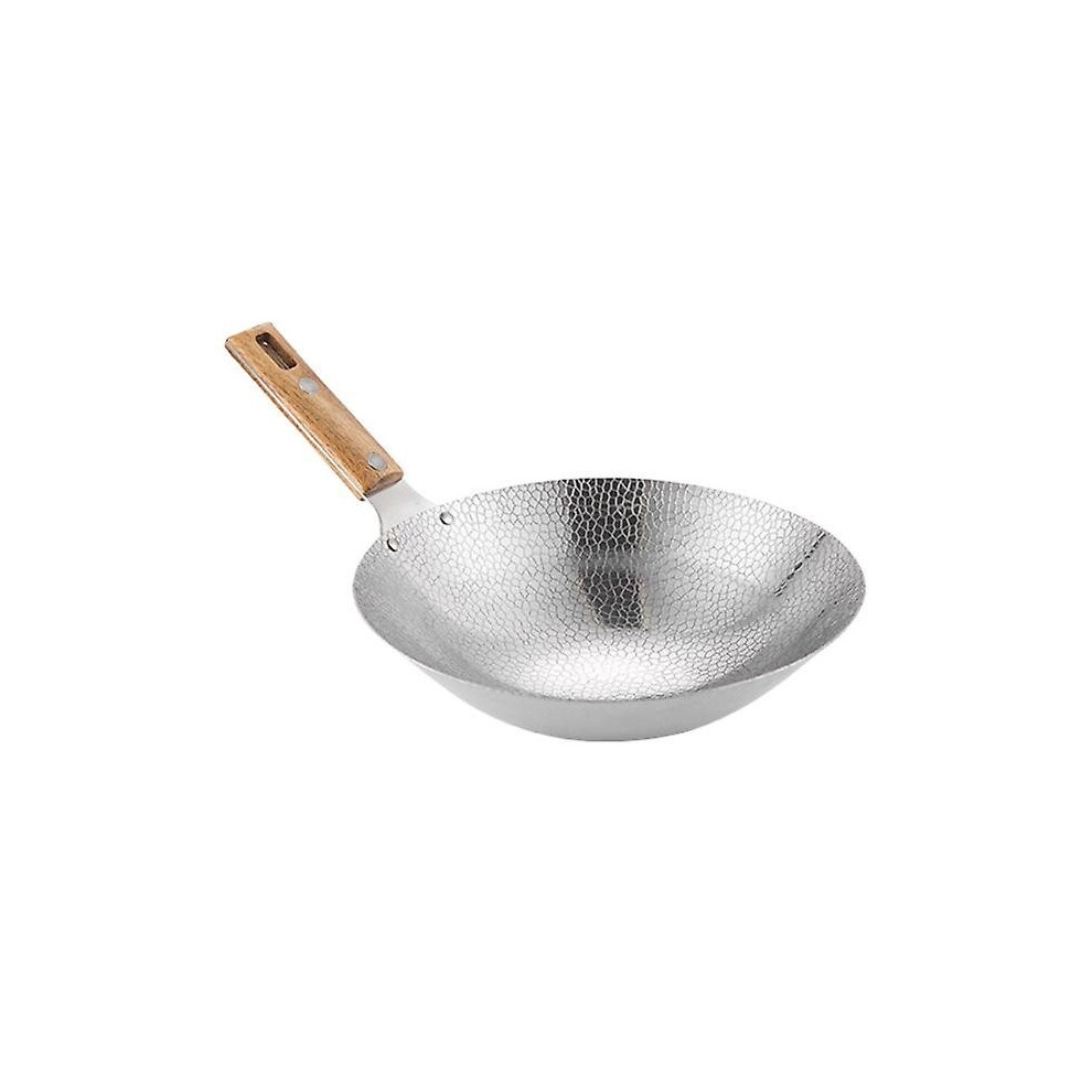 Cooking Wok Frying Pan Stainless Steel Wok Traditional Wok With Wooden Handle