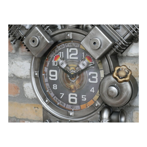 Quirky Engine Style Large Metal Wall Clock 1
