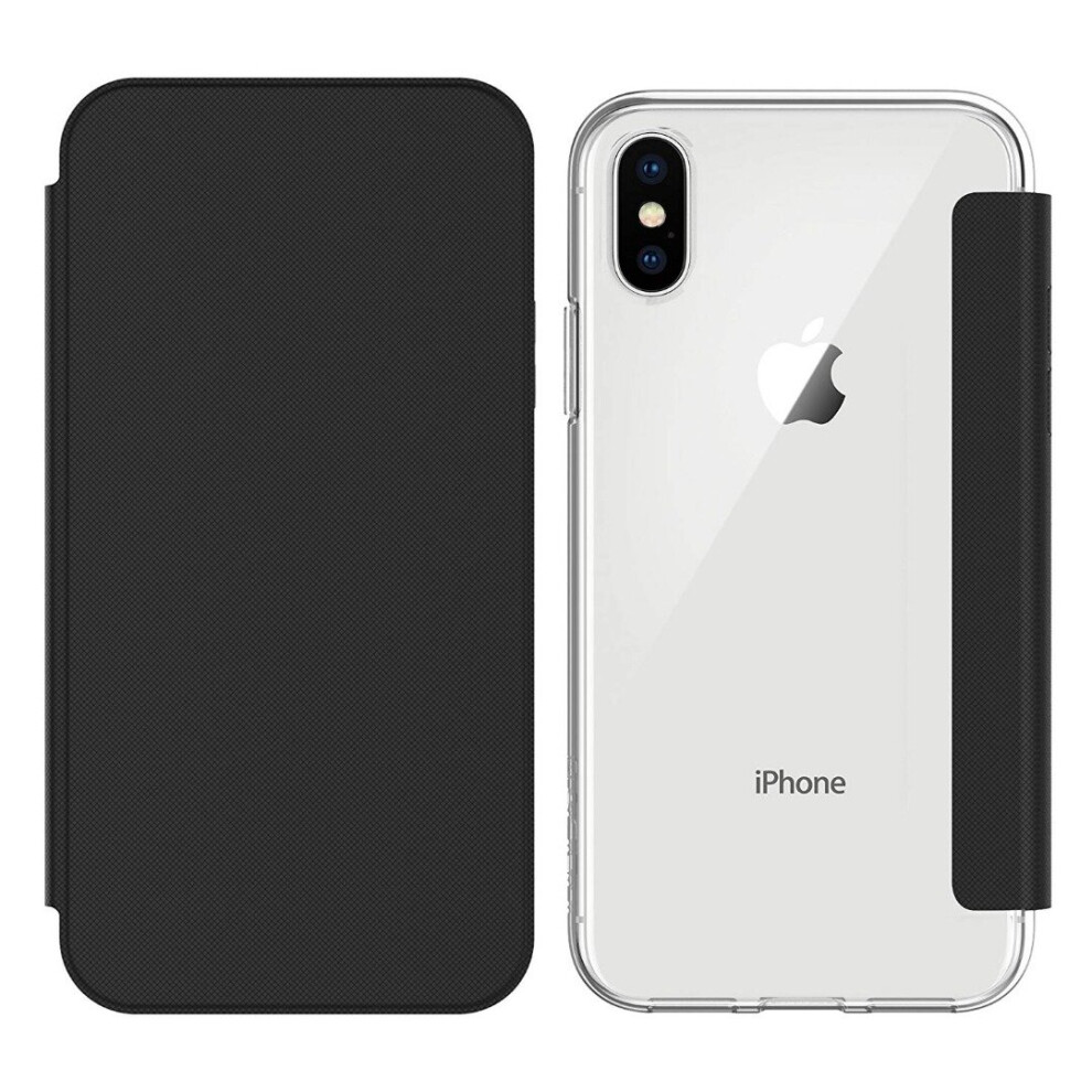 Photos - Case Incipio Clear Black Flip Cover for iPhone X iPhone XS Folio Book Style Black IPH-1648-CLR