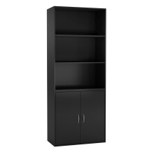(Black) Wide 3 Tier Book Shelf Deep Bookcase Storage Cabinet Dining Living Room Display