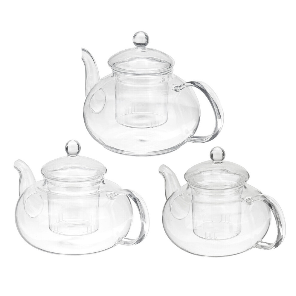 (60x90cm) Glass Teapot 600-1000ML Coffee Pot With Stainless Steel Glass Filter Infuser