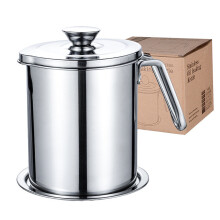 (Type B) 24CM Fryer with Thermometer And Lid 2L 304 Stainless Steel Oil Filter Pot for Kitchen