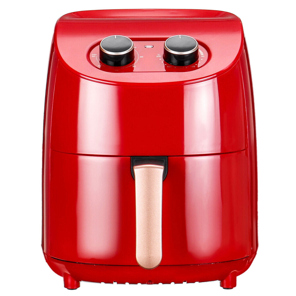 (Red) Air Fryer 1000W Kitchen Oven Oil Free Low Fat Healthy Cooker Oven 3.5L