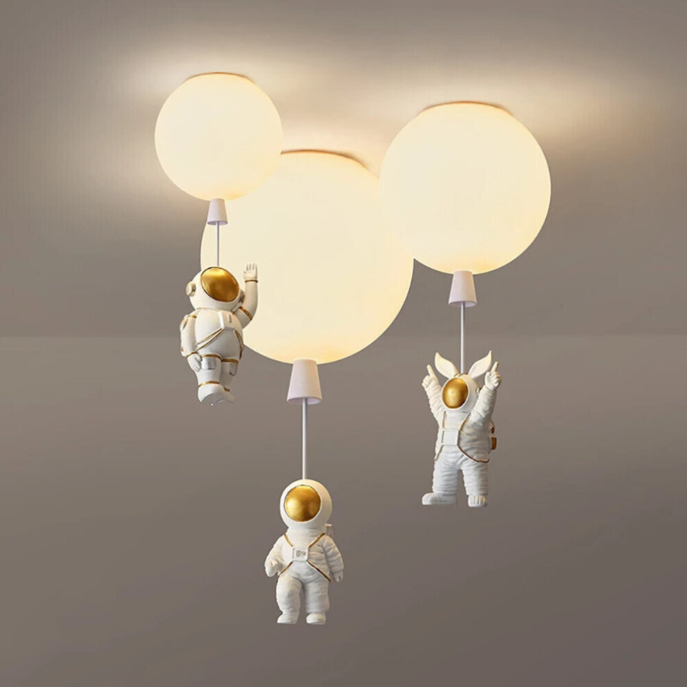 (20cm) 20CM/25CM/30CM/35CM E27 Nordic LED Ceiling Light Fixture Cartoon Astronaut Balloon Lamp For Children Nursery Room Bedroom Home Decor Modern Lighting