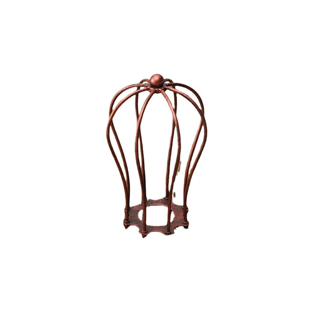 (Red) 175MM DIY Vintage Pendant Trouble Light Bulb Guard Wire Cage Ceiling Hanging Lampshade