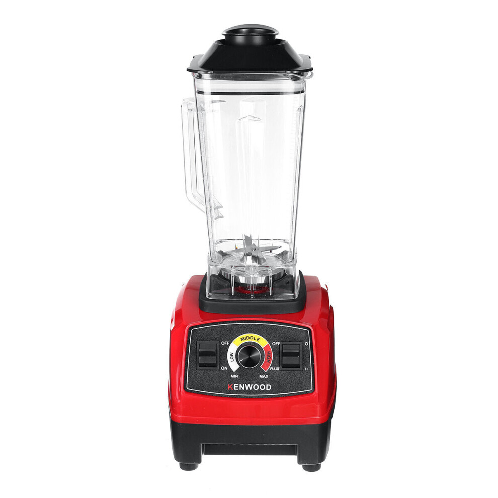 (Red, EU Plug) Commercial Blender Mixer Food Processor Kitchen Juicer Smoothie Ice Crush 3500W