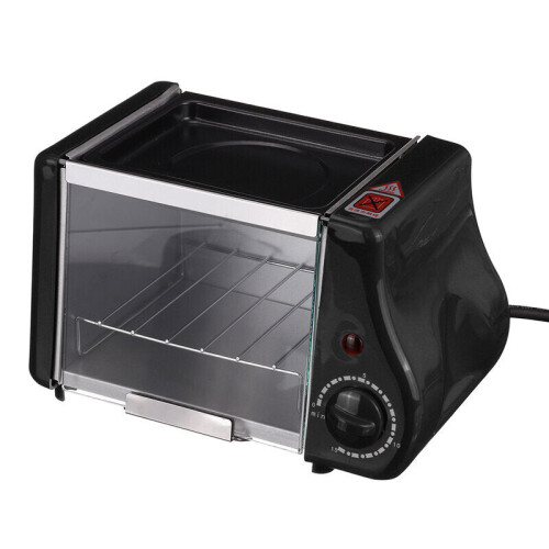 GreenZech (Black) Multifunction Mini Electric Baking Bakery Roast Oven Grill Omelette Frying Pan Breakfast Maker Toaster