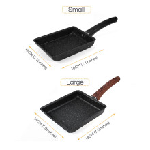 (Black, M) Mini Nonstick Pan Fried Egg Pot with Iron Material General Purpose Induction Cooker