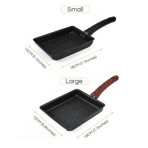 (oak color (white frame), M) Mini Nonstick Pan Fried Egg Pot with Iron Material General Purpose Induction Cooker