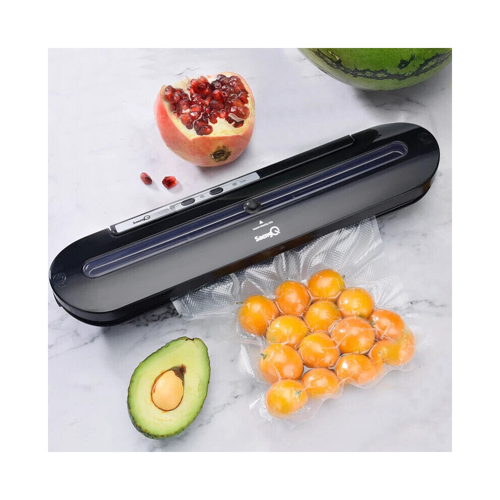 (Black, EU Plug) Automatic Vacuum Food Sealer AC220-240V /50Hz Smart Button Energy Saving -EU/US/UK Plug