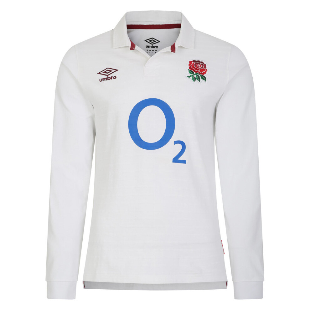 (11-12 Years, White) Umbro Childrens/Kids 23/24 England Rugby Long-Sleeved Home Jersey