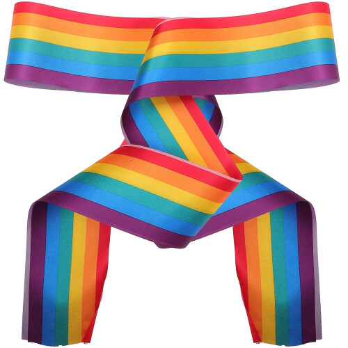 2pcs Rainbow Sash Lgbt Sash Rainbow Shoulder Strap Party Sash Clothing Accessory