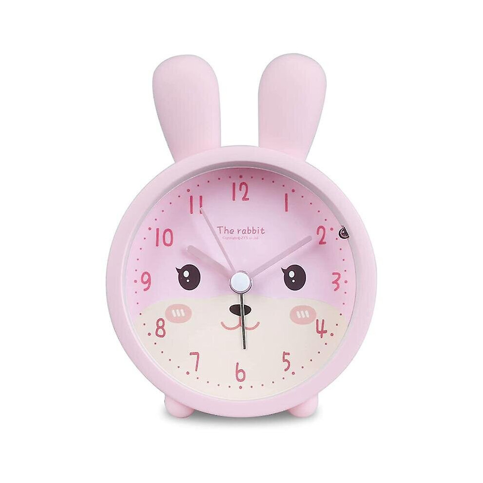 Children's Alarm Clock For Girls Without Ticking,Rabbit Children's Alarm Clock Silent Alarm Clock W Light