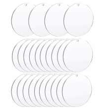 24 Pcs Clear Acrylic Circles Clear Disc Transparent Acrylic Round Disks 2-inch