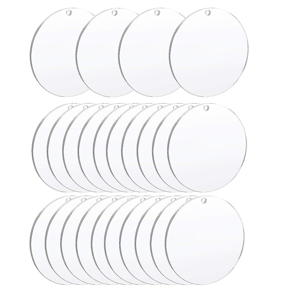 24 Pcs Clear Acrylic Circles Clear Disc Transparent Acrylic Round Disks 2-inch