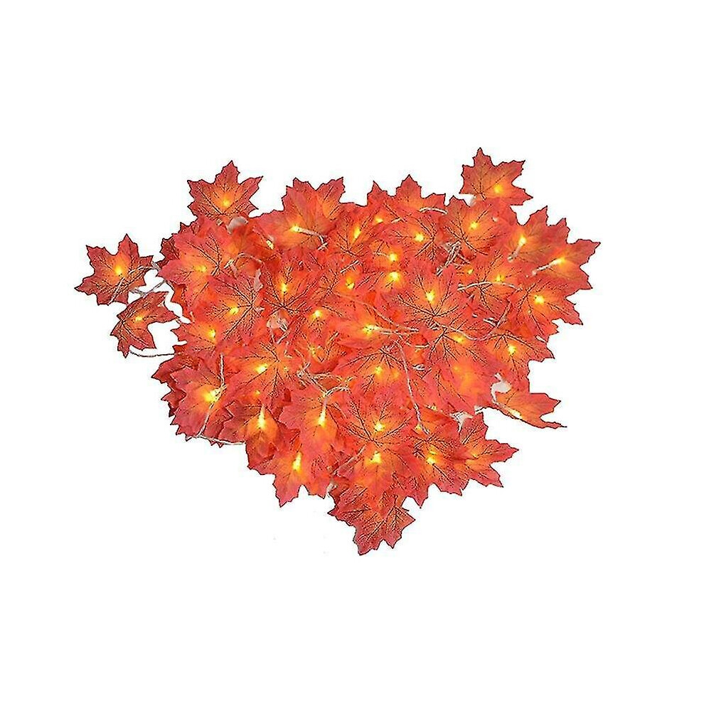 Decorations Leaf ,maple Leaves Garland Battery Operated Outdoor For Decor
