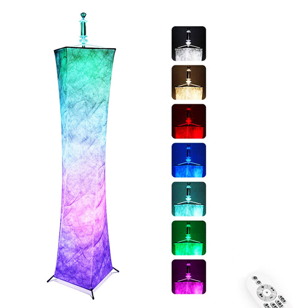 (UK Plug) 12V LED Floor Lamp Remote Control RGB Color Changing 58" Height Bulbs for Livingroomish