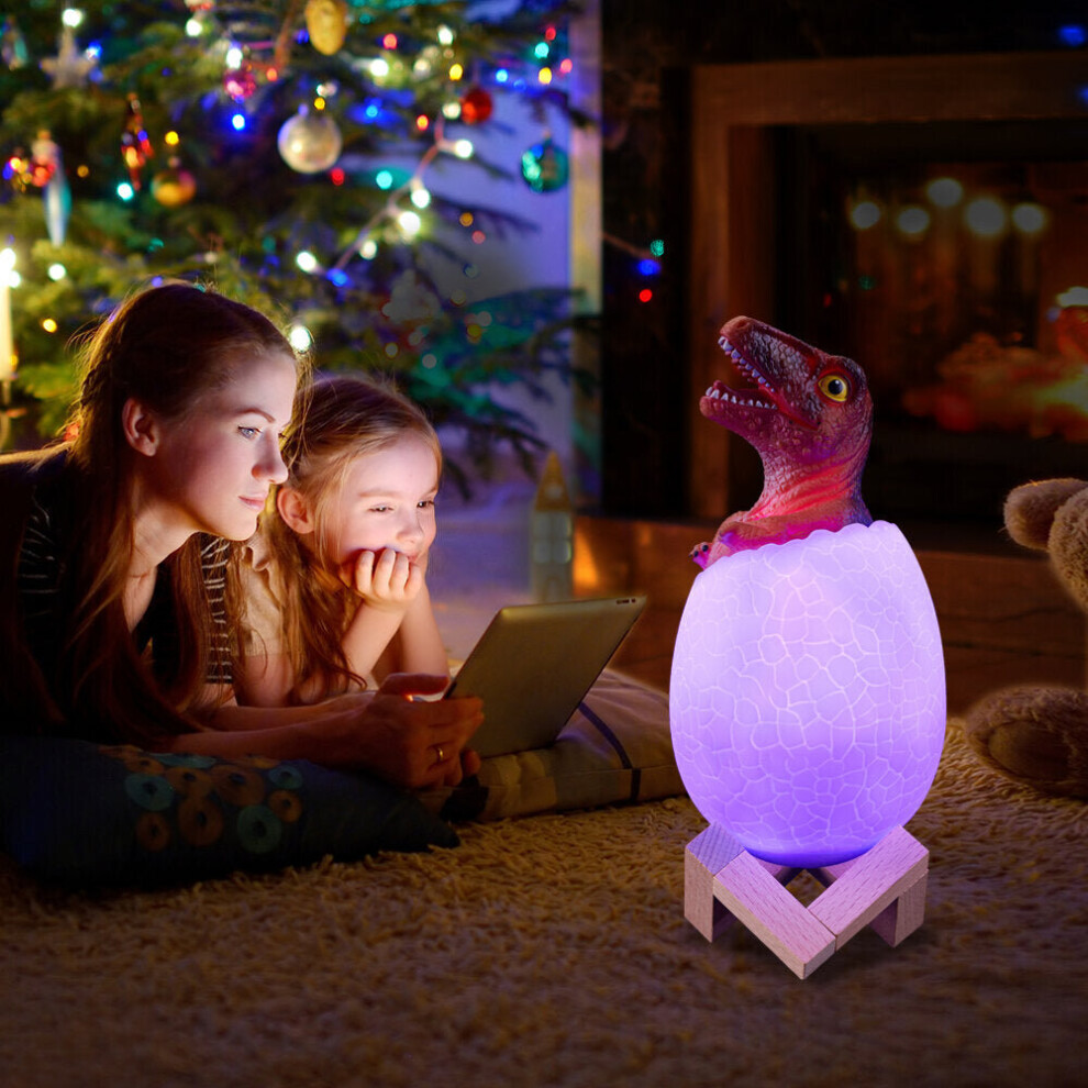 Decorative 3D Raptor Dinosaur Egg Smart Night Light Remote Control Touch Switch 16 Colors Change LED Nightlight For Christmas Gift