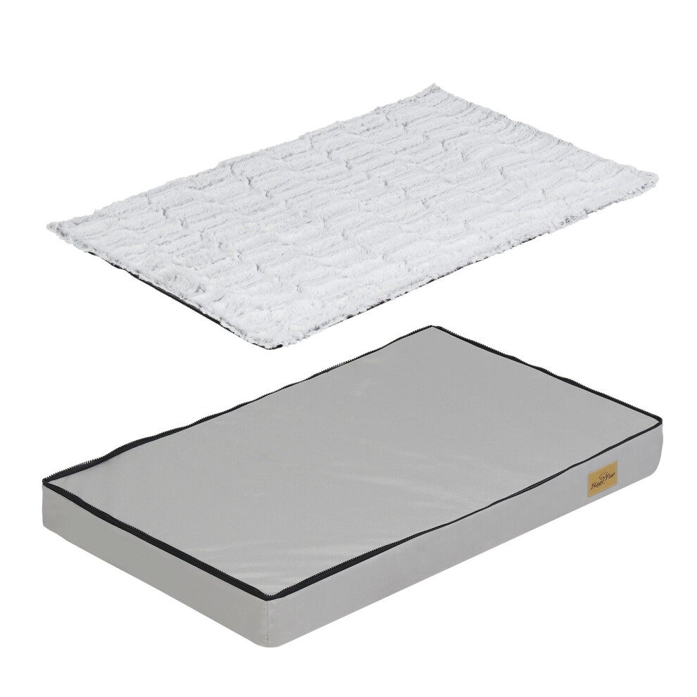Bingopaw (M(80Cm X 50Cmx8cm)) Winter And Summer Combination Orthopedic Dog Bed Grey