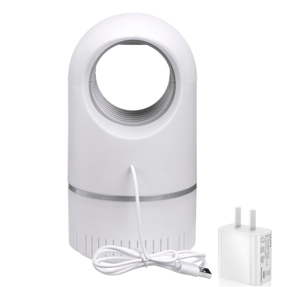 (White with Adapter) Photocatalyst 360 LED Mosquito Trapping Catcher Lamp Insect Trap Light USB Mosquito Lamp Fy Repellent Mosquito Dispeller Killer