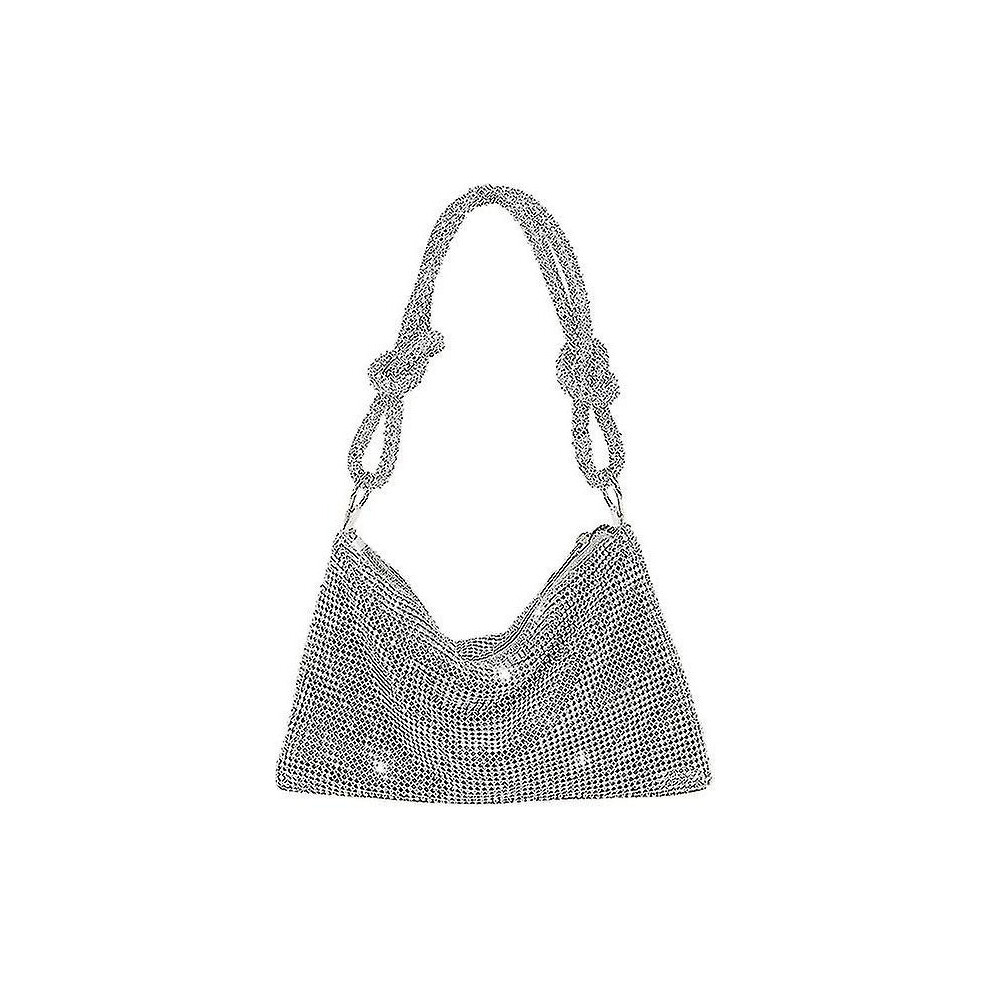 Rhinestone Crossbody Bag For Women Clutch Bag Evening Handbag Purse Sparkly Rhinestone Purses Diamante Clutch Bag For Party Bridal Night Bagrhi Silver