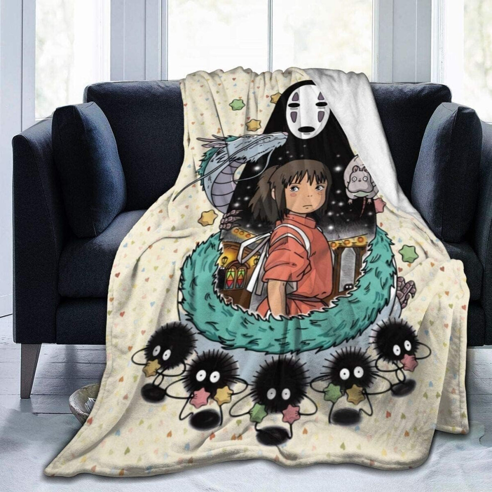 (150CM X 125CM) HOLIMION SPIrited Away Micro Fleece Throw Blankets No Face Super Soft Cozy Luxury Couch Bed Blanket Merchandise for Home Bedding Livin