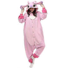 (Pink, M) Stitch Pajama Anime Cartoon Sleepwear Outfit Jumpsuit