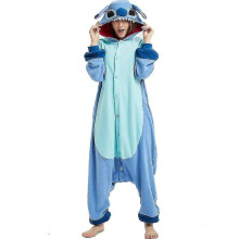 (Blue, S) Stitch Pajama Anime Cartoon Sleepwear Outfit Jumpsuit
