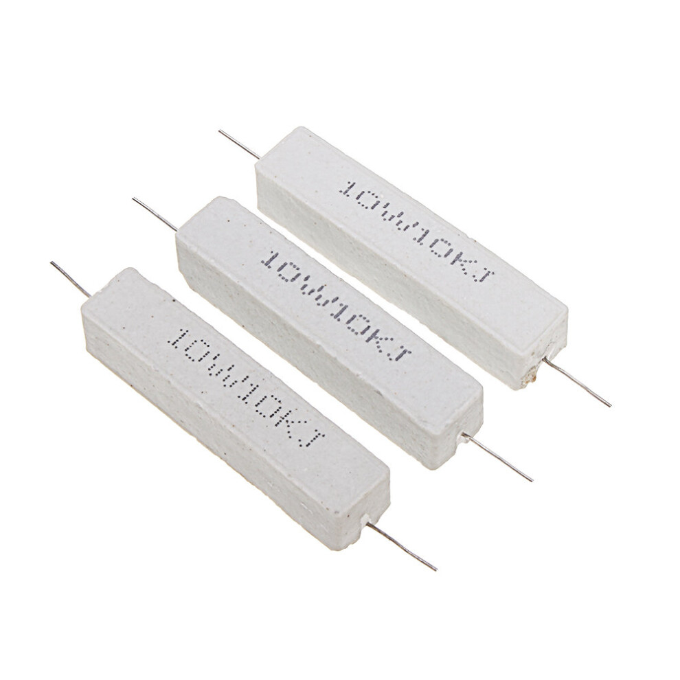 100Pcs 10W 10K Ohm 10Kr Ceramic Cement Resistor 190268305099