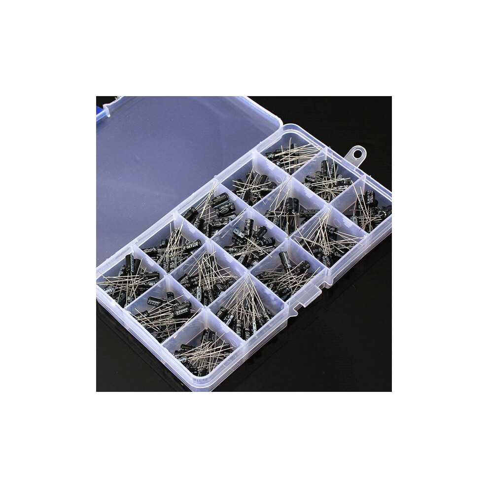 1000Pcs 0.1-220Uf 15 Value Electrolytic Capacitor Assortment Box Kit 8480854875788
