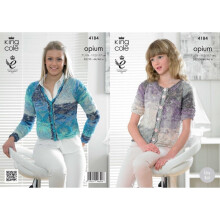 King Cole Opium Knitting Pattern 4184 Women 28 - 46 Inches Cardigans