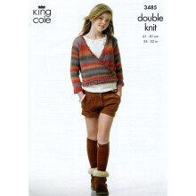 King Cole Riot Knitting Pattern 3485 Kids 3 - 11 Years Waistcoats, Cardigans
