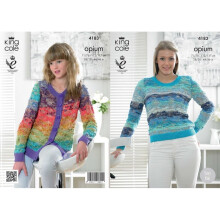 King Cole Opium Knitting Pattern 4183 Kids, Women 28 inch - 46 inch