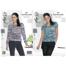 King Cole Bamboozle Knitting Pattern 4041 Women 28 - 46 Inches Tops, Sweaters