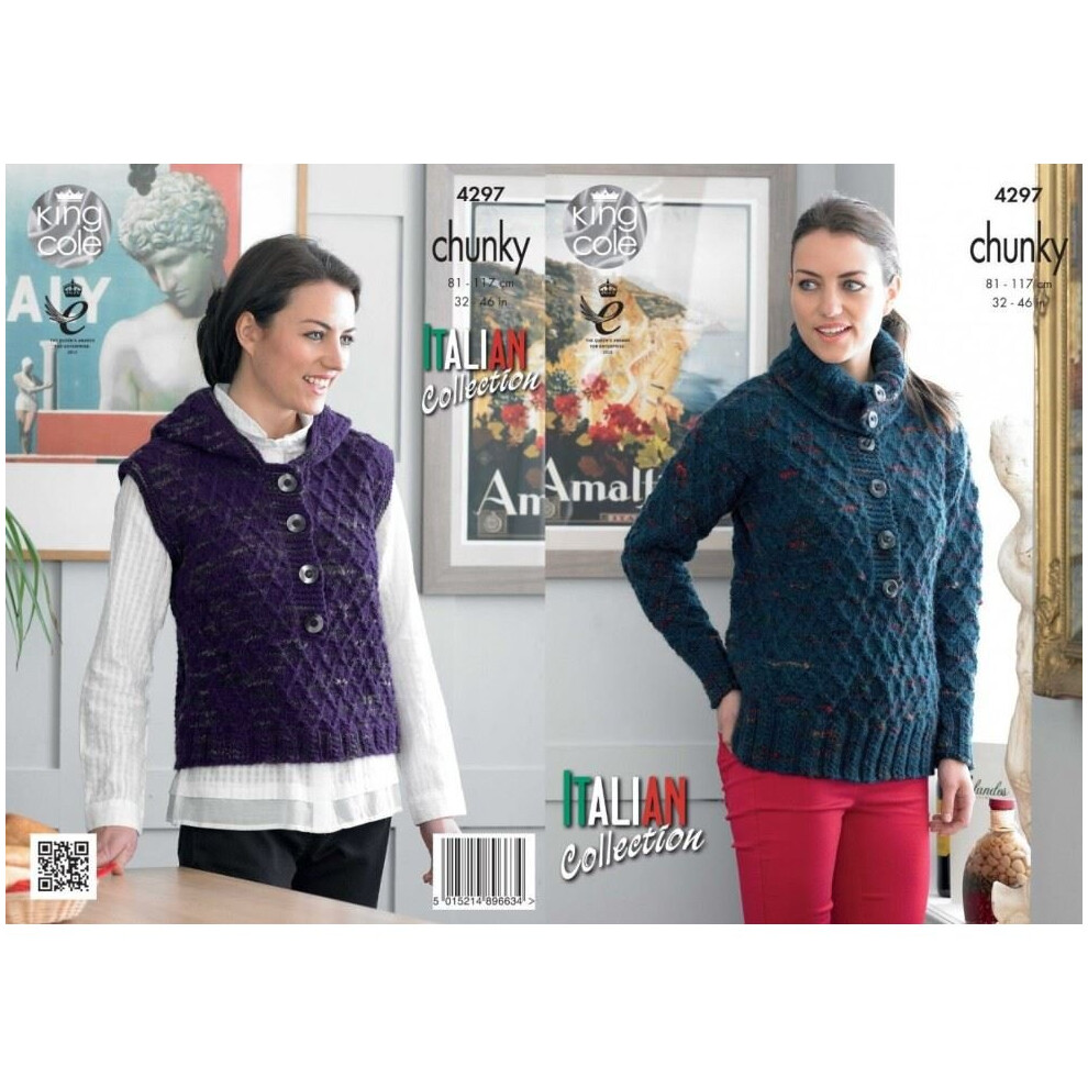 King Cole Florence Knitting Pattern 4297 Women 32 inch - 46 inch