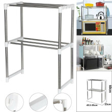 2Tier Microwave Oven Storage Rack UtensilRack Shelves KitchenOrganiser