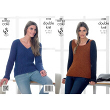 King Cole Baby Alpaca Knitting Pattern 4103 Women 32 - 42 Inches Sweaters