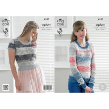 King Cole Opium Knitting Pattern 4187 Women 28 - 46 Inches Tops, Sweaters