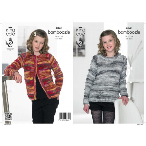 King Cole Bamboozle Knitting Pattern 4048 Kids 22 - 32 Inches