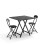 Living And Home (Black) 80cm Folding Dining Table and 2 Chairs Space Saving Kitchen Table Chairs Set 2