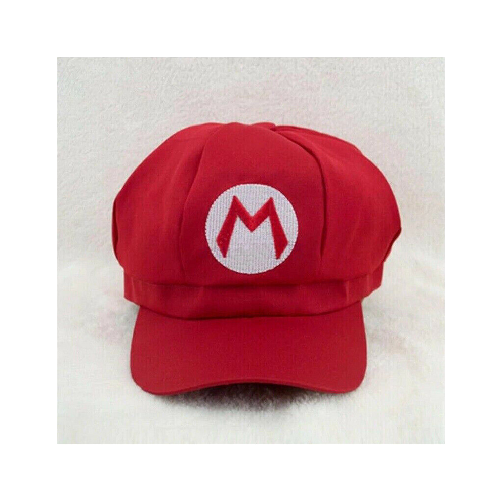 Newjass (Mario) Super Mario Bros Hat Mario Luigi Wario Waluigi Cap Costume Cosplay Outfit Red