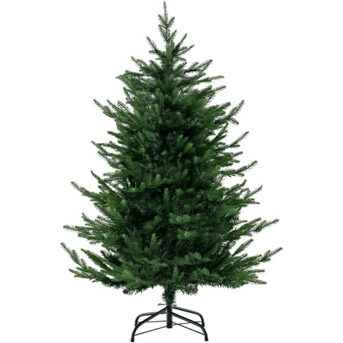 Costway 4.5FT Pre-lit Christmas Tree 8 Lighting Modes Folding Metal Stand Xmas