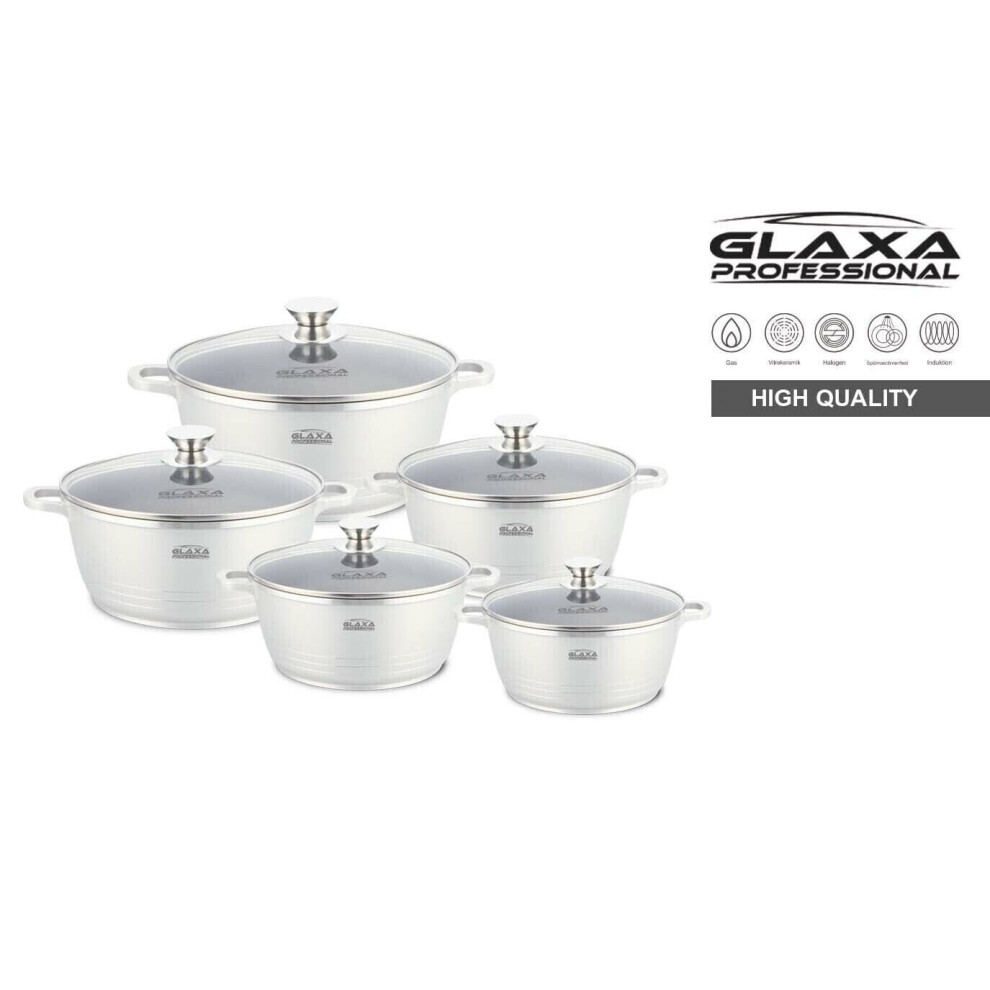 Glaxa Professional Non stick Die-Cast Cookware Set, Sliver