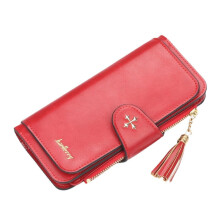 (Red) Multi-slots Long Wallet Card Phone Holder Purse For Women
