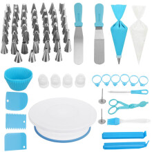 (Default Title) 182Pcs Cake Decorating Set Turntable Icing Nozzles Pen Spatula Stand Tools