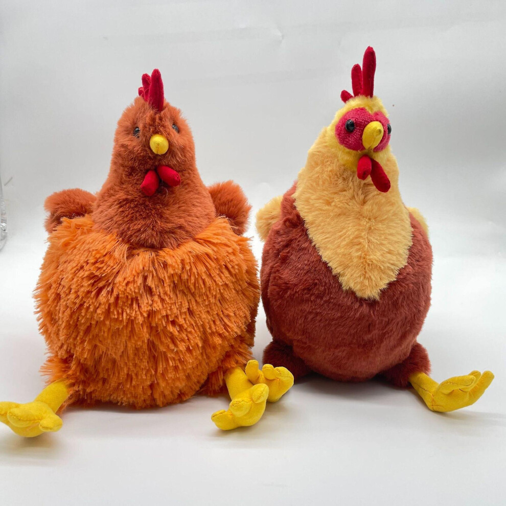 (2pcs) Cecile Chicken Plush Soft Stuffed Animals Doll Kid Gift Rooster Toy Adorable