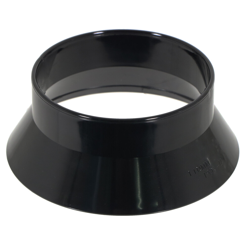 110mm Weathering Collar Soil Solvent Weld Pipe Roof Vent Sleeve Weather Skirt (Black)