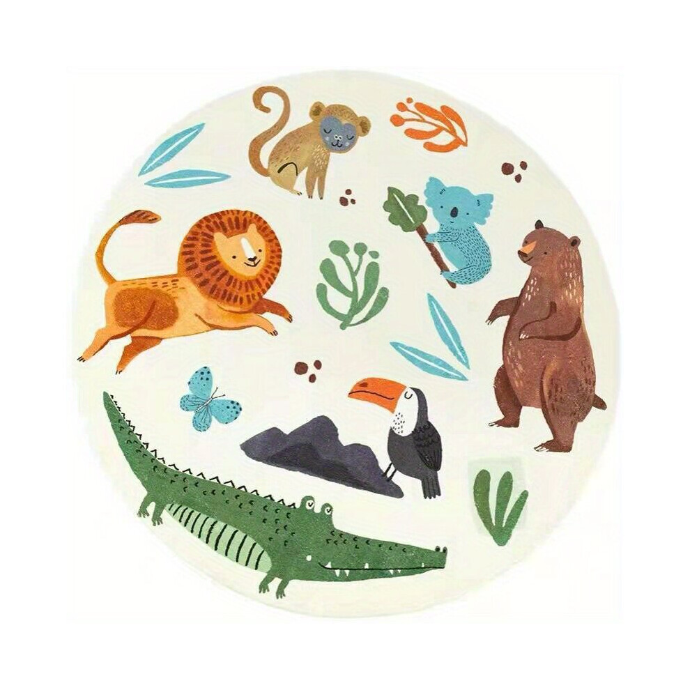 High Density Comfortable Soft Cashmere For Childrens Room Round Floor Mat Household Cartoon Bedside Carpet Childrens Crawling Mat-image-OPC-PCMSB95-NEW