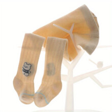 1pair Girls Kids Knitted Pantyhose Cartoon Bear Leggings Breathable Soft Comfy Legging Tights Childrens Pantyhose For Spring Autumn